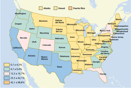 mapa politico de estados unidos figure